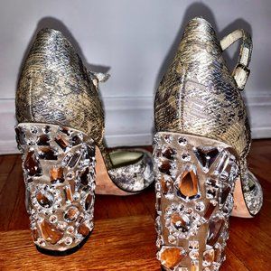 Bettye Muller Silver Crystal Shoes 8M